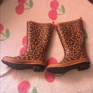 Cat & Jack Brown Leopard Kids Rain Boots